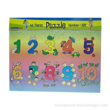Puzzles with Number Shape, Made of Rigid Cardboard, Customized Sizes and Designs Welcomed